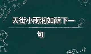 天街小雨润如酥下一句（天街小雨润如酥下一句诗是什么）