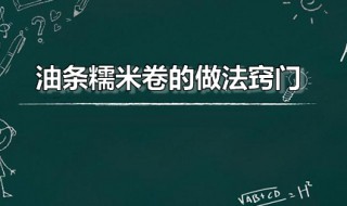 油条糯米卷的做法窍门 油条糯米卷的做法窍门视频