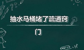 抽水马桶堵了疏通窍门 抽水马桶堵了疏通窍门图片