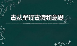 古从军行古诗和意思 《古从军行》译文