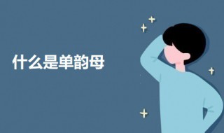 什么是单韵母 什么是单韵母什么是声母