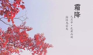 霜降节气习俗（“霜降”节气）