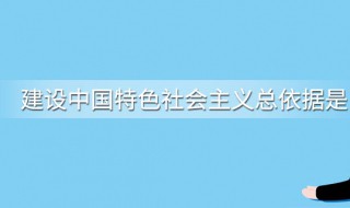 建设中国特色社会主义总依据