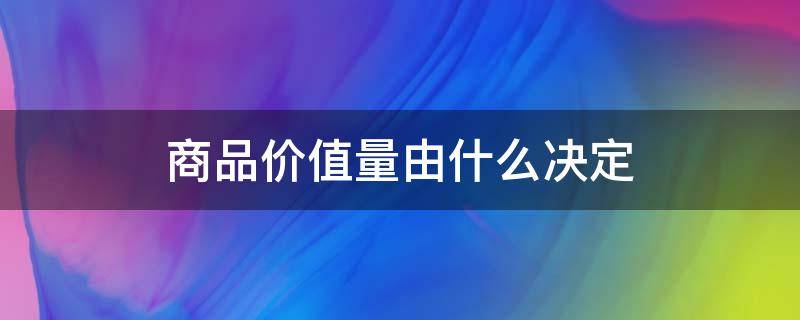 商品价值量由什么决定（商品价值由什么决定）