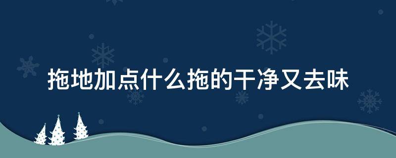 拖地加点什么拖的干净又去味（拖瓷砖地加点什么拖的干净又去味）