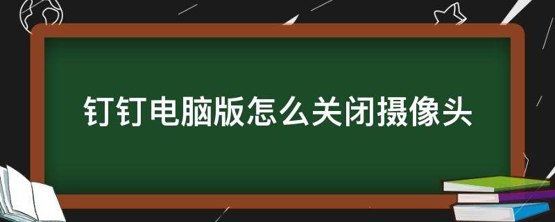 钉钉电脑版怎么关闭摄像头 钉钉电脑版怎么关闭摄像头权限