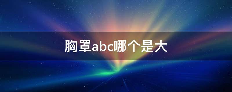 胸罩abc哪个是大（胸罩abc是胸部大小吗）