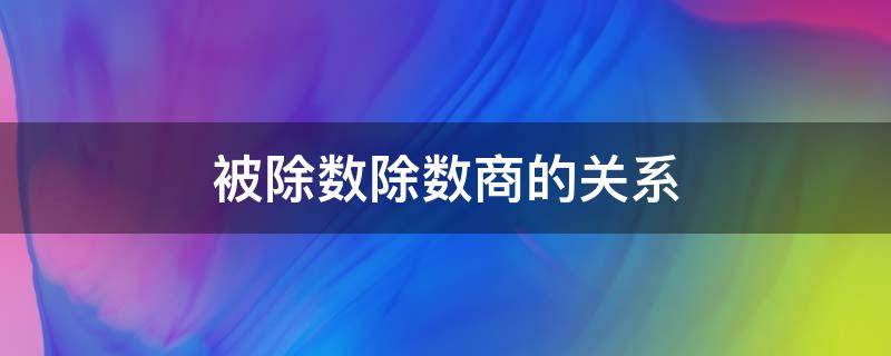 被除数除数商的关系 被除数除数商的关系是几年级学的