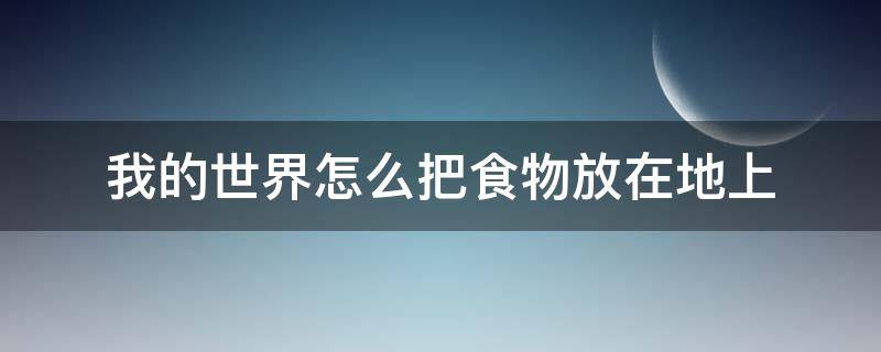 我的世界怎么把食物放在地上（我的世界如何放置食物）