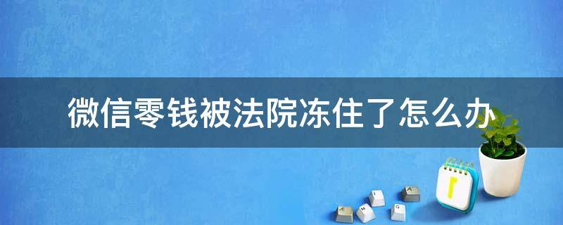 微信零钱被法院冻住了怎么办（微信零钱被法院冻结了,怎么办）