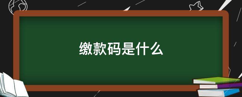 缴款码是什么（财政缴款码是什么）