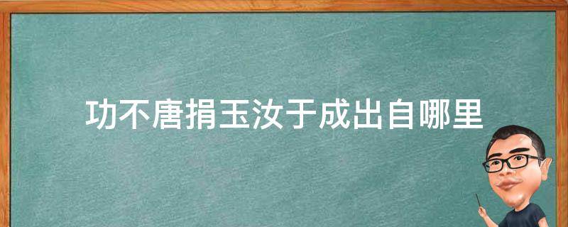 功不唐捐玉汝于成出自哪里 功不唐捐玉汝于成出处后面是什么?