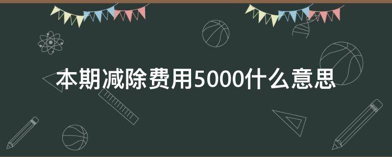 本期减除费用5000什么意思 本期减除费用5000元