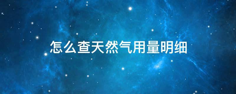 怎么查天然气用量明细 怎么查每月天然气用量