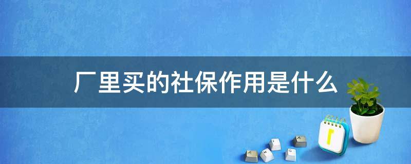 厂里买的社保作用是什么 厂子里的社保有什么用