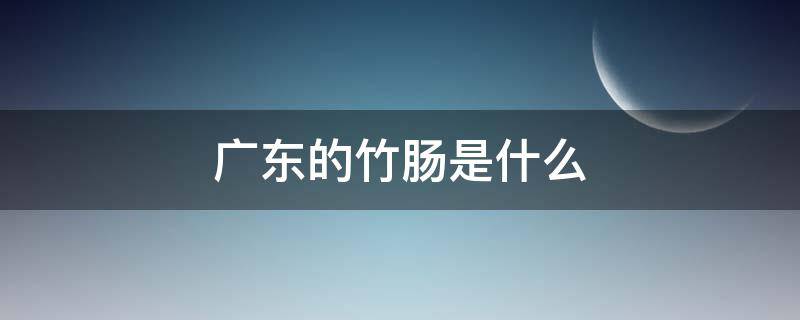 广东的竹肠是什么 什么叫竹肠