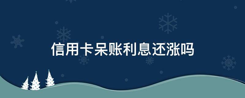 信用卡呆账利息还涨吗 呆账利息还会涨吗