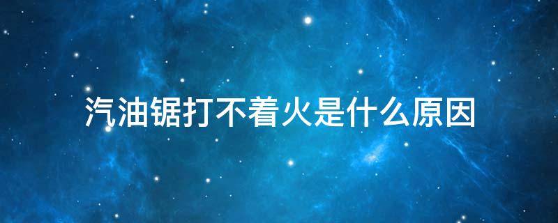 汽油锯打不着火是什么原因（请问油锯打不着火是什么情况）