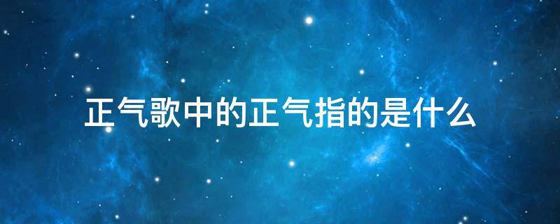 正气歌中的正气指的是什么 正气歌的内容是什么