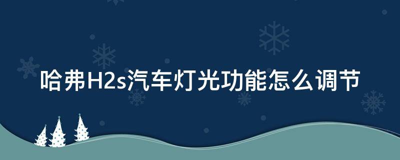 哈弗H2s汽车灯光功能怎么调节 哈弗h2s远近光灯怎么调高低