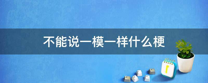 不能说一模一样什么梗（不能说一模一样只能说什么梗）