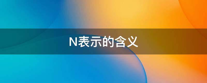 N表示的含义 n是代表什么词