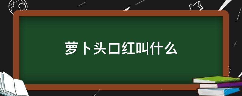 萝卜头口红叫什么 萝卜头口红叫什么多钱