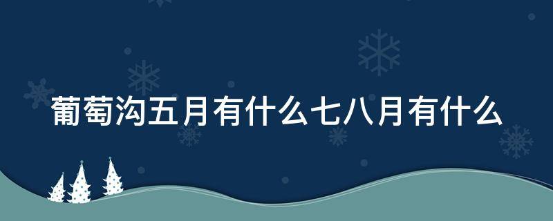 葡萄沟五月有什么七八月有什么 葡萄沟五月有什么七八月有什么什么什么