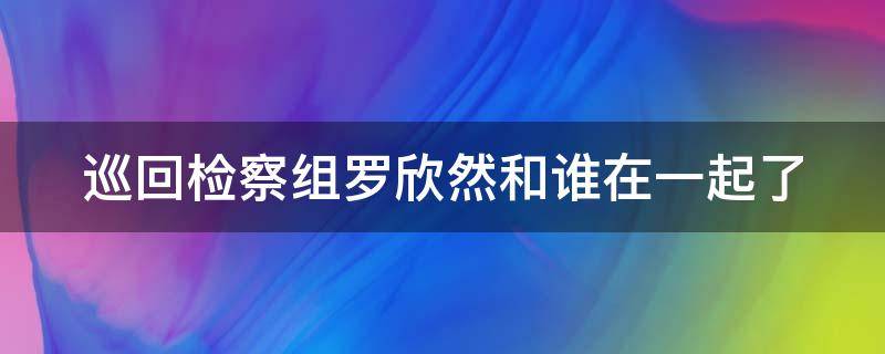 巡回检察组罗欣然和谁在一起了 巡回检察组电视剧罗欣然男朋友