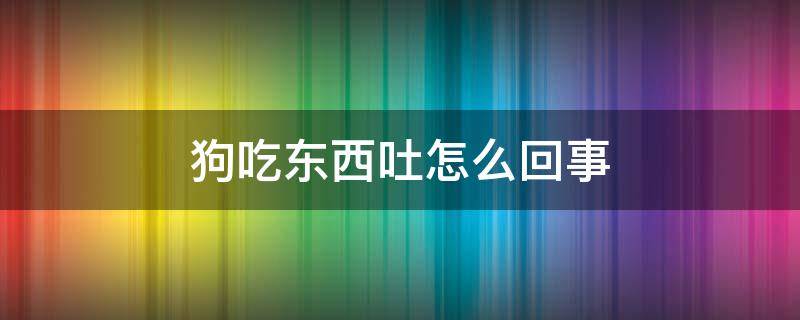 狗吃东西吐怎么回事（一个多月的小狗吃东西吐怎么回事）