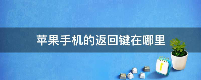 苹果手机的返回键在哪里 苹果手机的返回键在哪里能找到