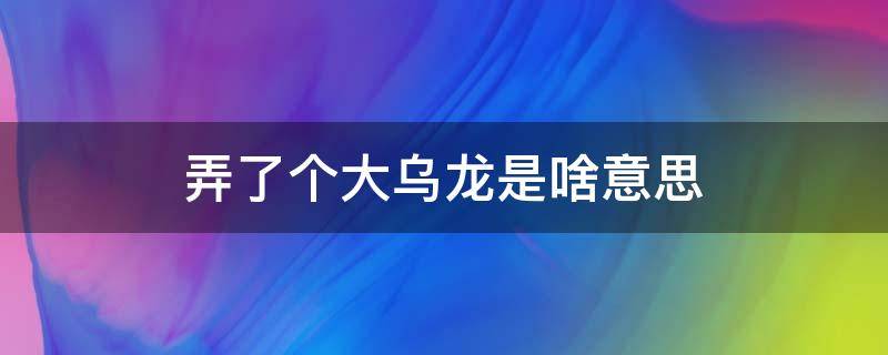 弄了个大乌龙是啥意思（搞个这么大的乌龙是什么意思）