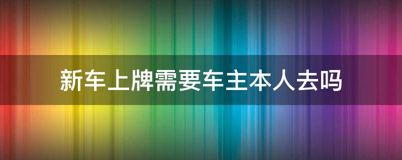 新车上牌需要车主本人去吗 给新车上牌需要车主本人到吗