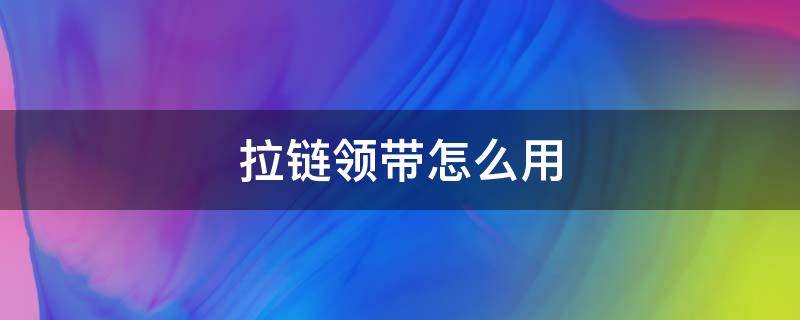 拉链领带怎么用 拉链领带怎么使用