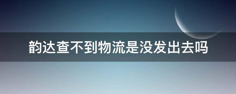 韵达查不到物流是没发出去吗（韵达快递没发货查不查得到）