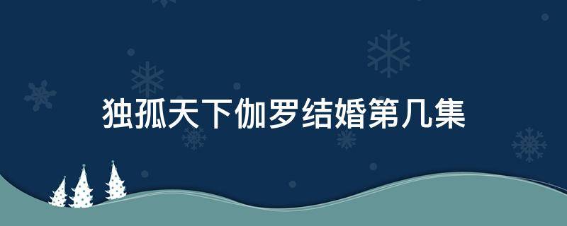 独孤天下伽罗结婚第几集 独孤天下伽罗出嫁哪一集