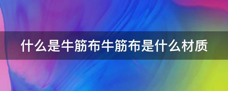 什么是牛筋布牛筋布是什么材质 牛筋布透气吗