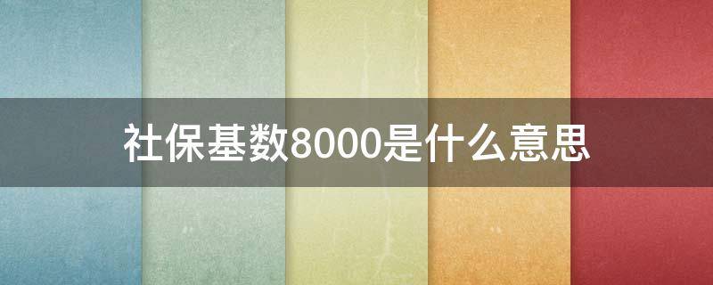 社保基数8000是什么意思（社保基数12000是什么待遇）