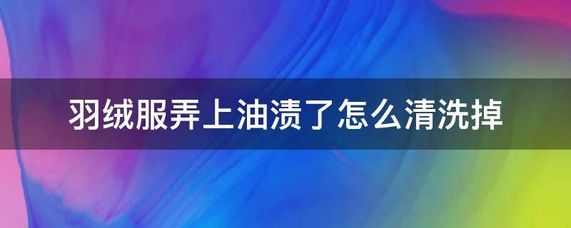 羽绒服弄上油渍了怎么清洗掉（羽绒服弄上油渍了怎么清洗掉免费视频）