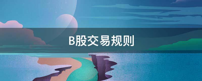 B股交易规则 b股交易规则t加几