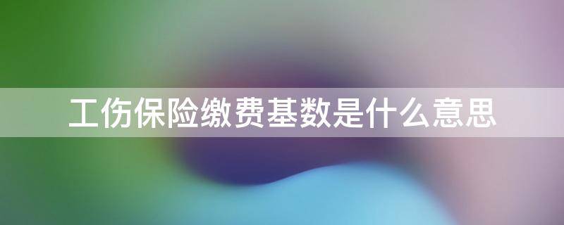 工伤保险缴费基数是什么意思（工伤保险的缴费基数是）