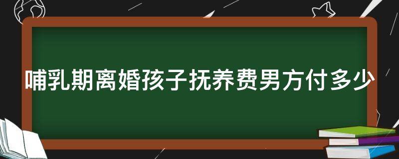 哺乳期离婚孩子抚养费男方付多少（哺乳期离婚孩子抚养费男方付多少合适）