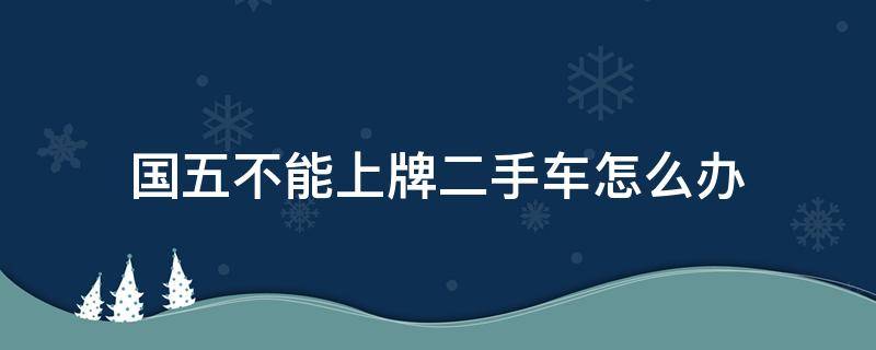 国五不能上牌二手车怎么办 国五二手车不能上新牌