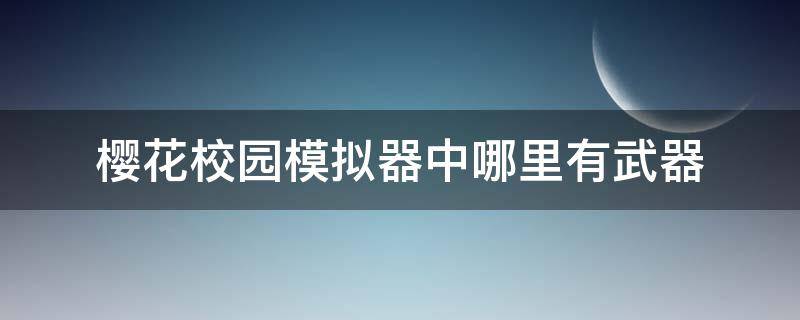 樱花校园模拟器中哪里有武器 樱花校园怎么使用武器?