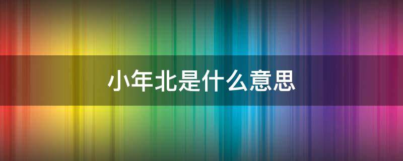 小年北是什么意思 小年北是什么意思?