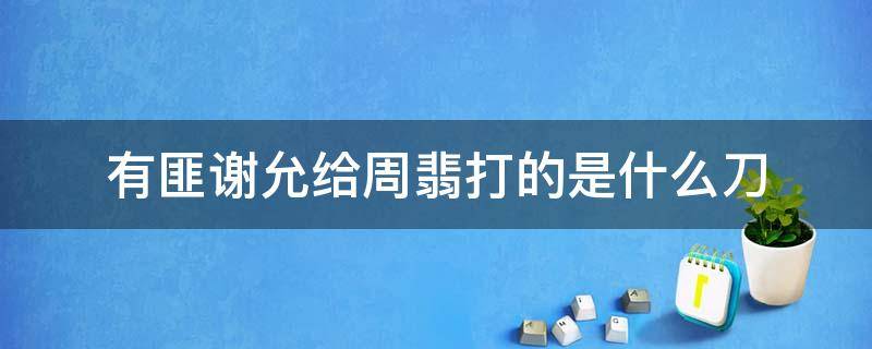 有匪谢允给周翡打的是什么刀 有翡谢允和周翡