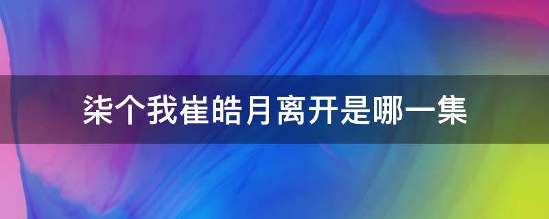 柒个我崔皓月离开是哪一集（柒个我崔皓月什么时候消失的）