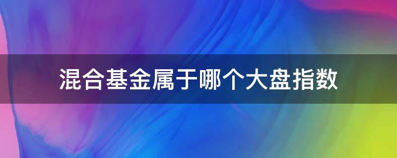 混合基金属于哪个大盘指数（混合型基金怎么看大盘）