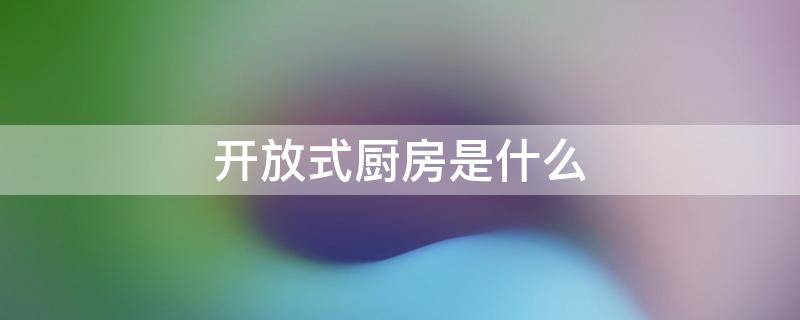 开放式厨房是什么 开放式厨房是什么意思