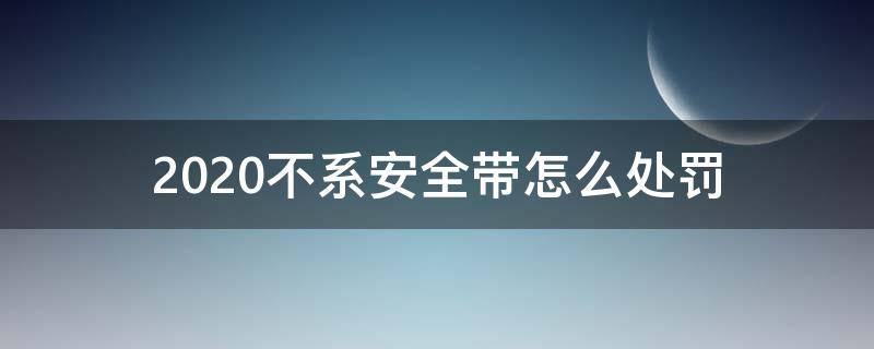 2020不系安全带怎么处罚（2020新交规不系安全带怎么处罚）